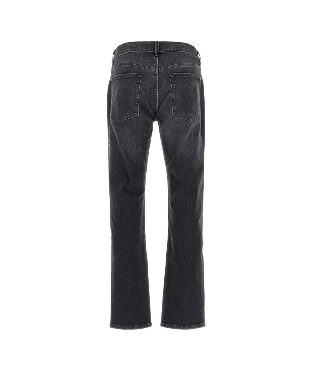7 FOR ALL MANKIND Черные хлопковые прямые джинсы, фото 2