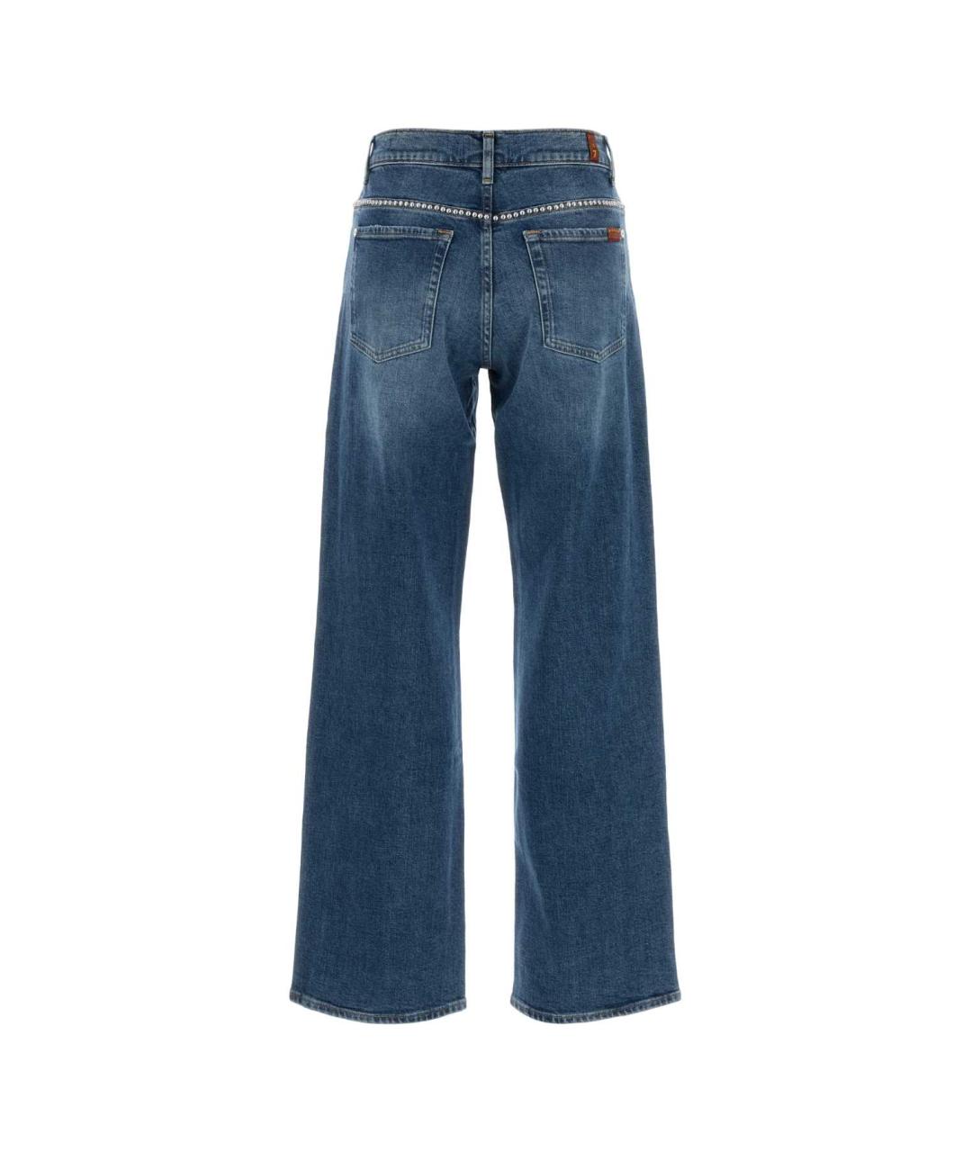 7 FOR ALL MANKIND Синие хлопковые прямые джинсы, фото 2