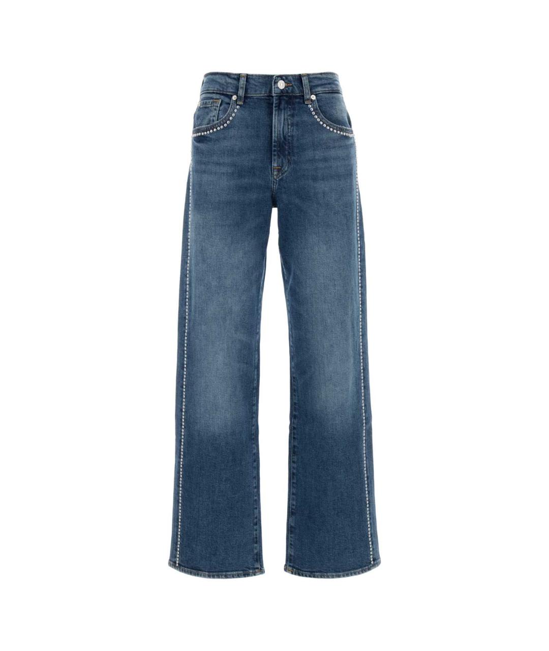 7 FOR ALL MANKIND Синие хлопковые прямые джинсы, фото 1