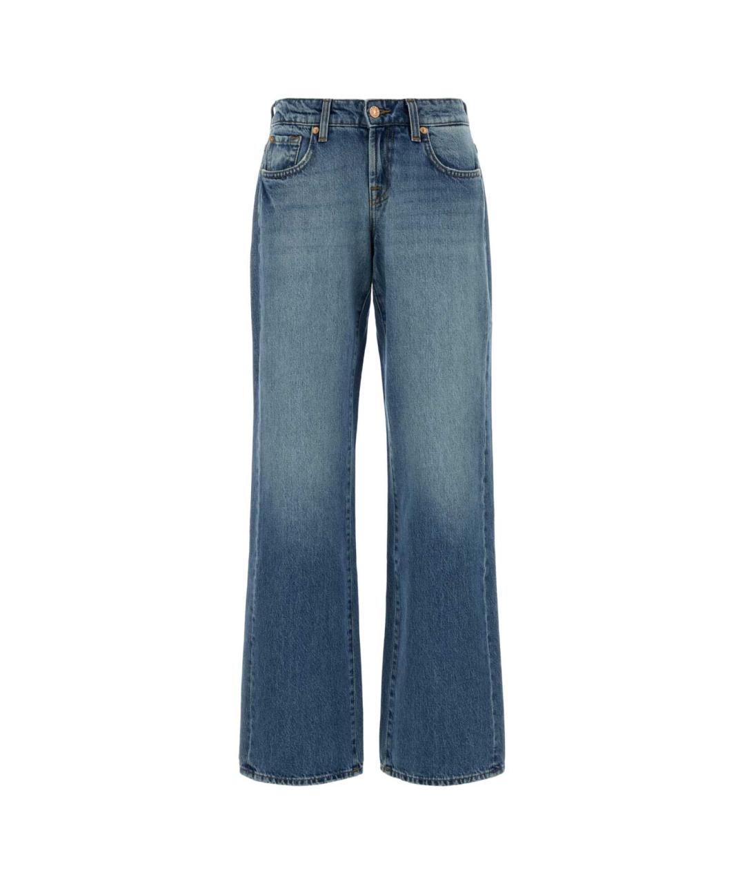 7 FOR ALL MANKIND Синие хлопковые прямые джинсы, фото 1
