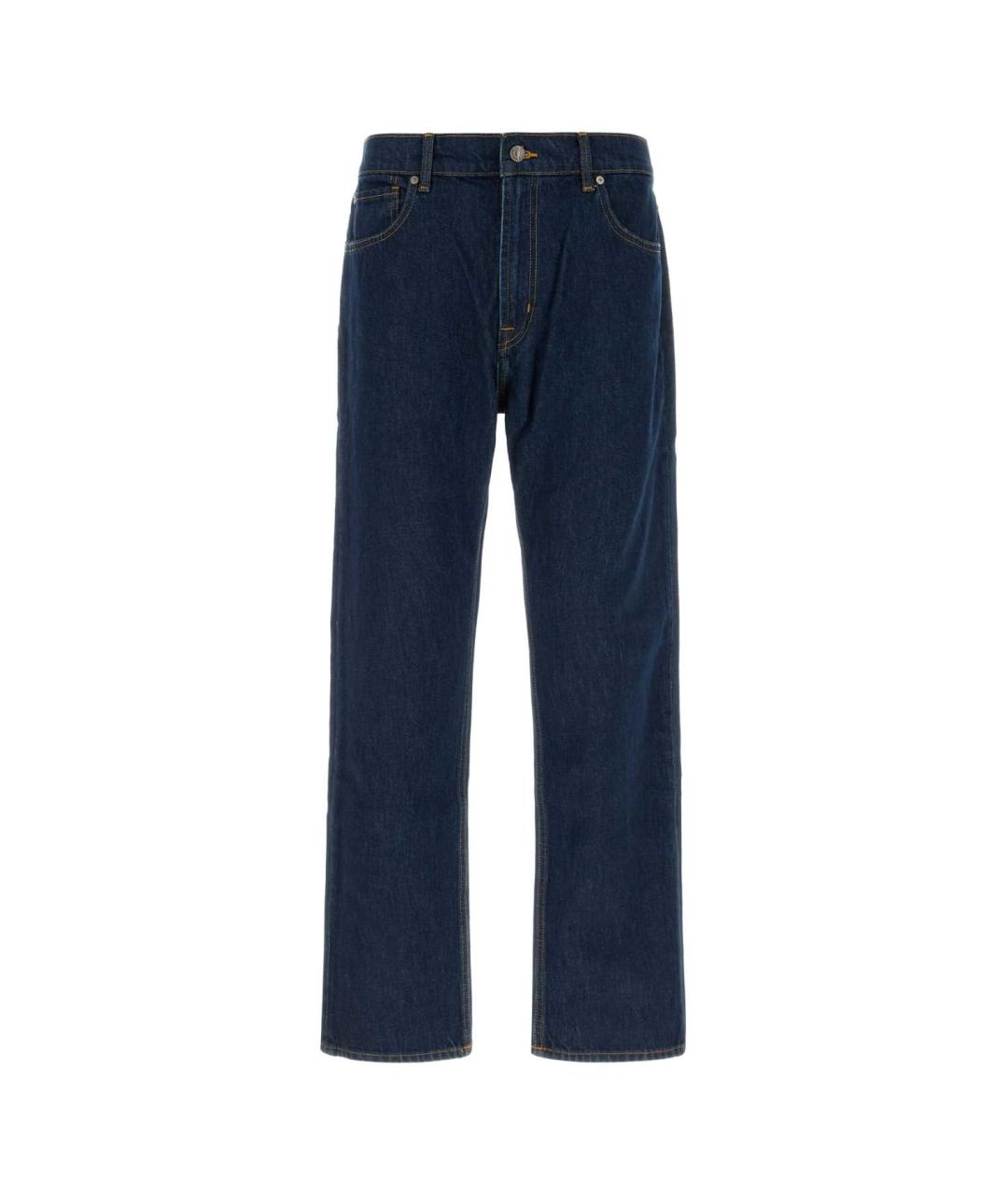 7 FOR ALL MANKIND Синие хлопковые прямые джинсы, фото 1