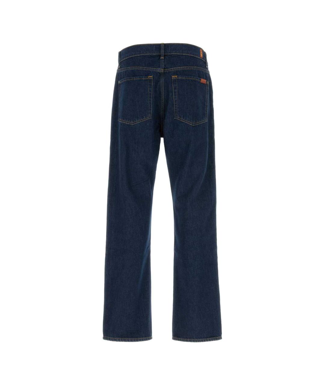 7 FOR ALL MANKIND Синие хлопковые прямые джинсы, фото 2