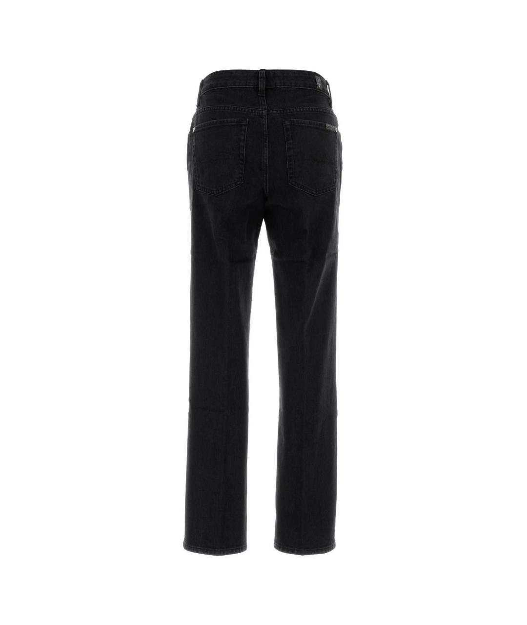 7 FOR ALL MANKIND Черные хлопковые прямые джинсы, фото 2