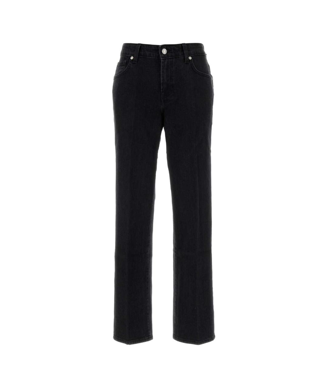 7 FOR ALL MANKIND Черные хлопковые прямые джинсы, фото 1