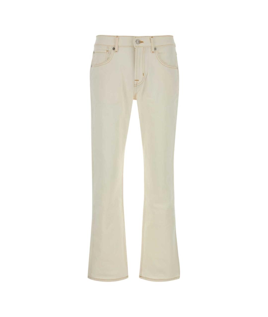 7 FOR ALL MANKIND Белые хлопковые прямые джинсы, фото 1