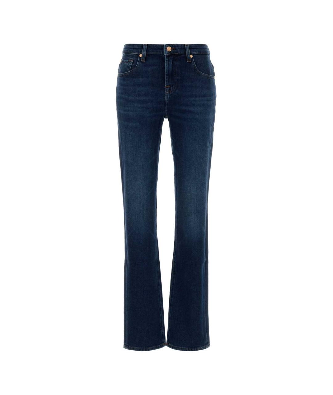 7 FOR ALL MANKIND Синие хлопковые прямые джинсы, фото 1