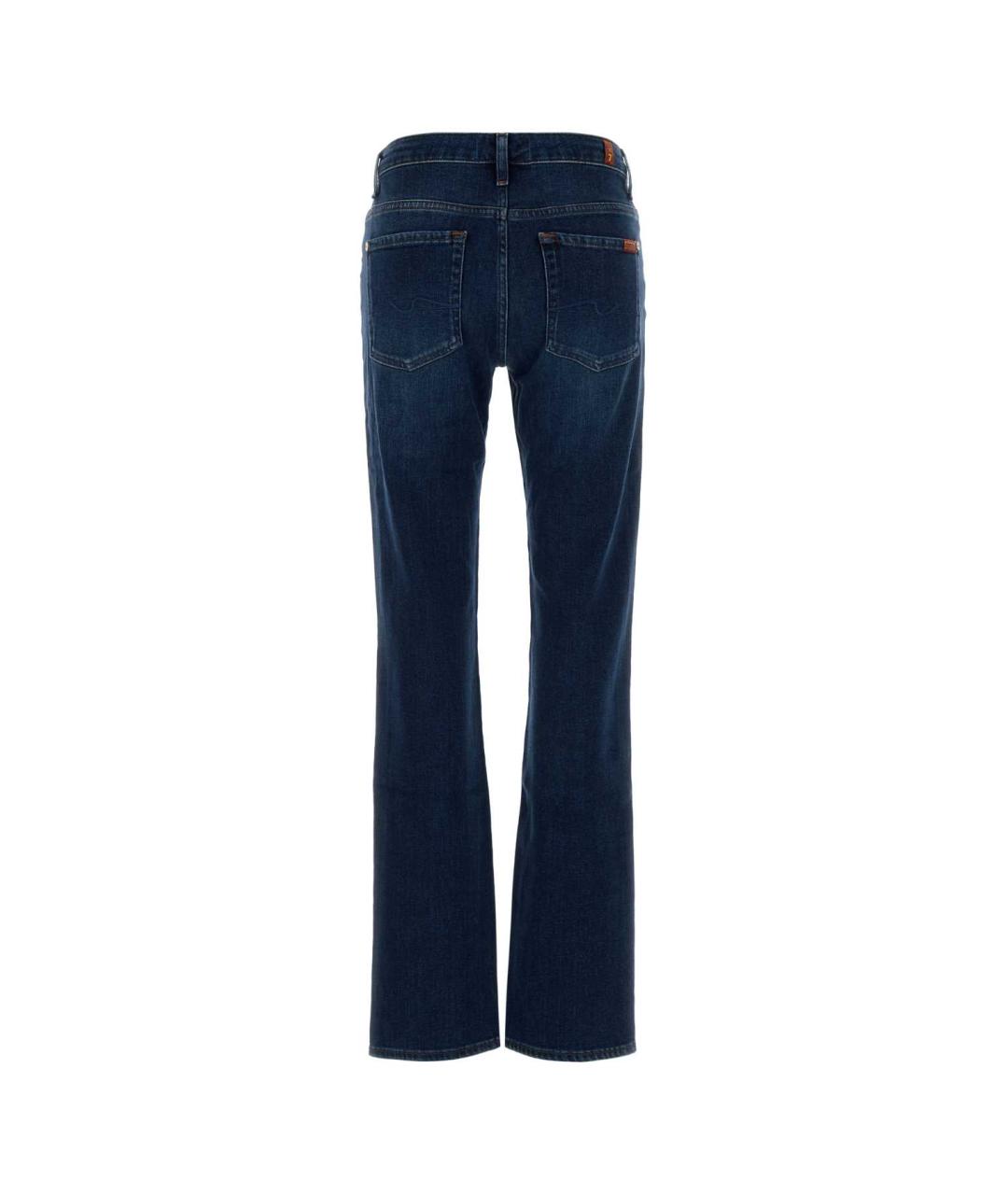 7 FOR ALL MANKIND Синие хлопковые прямые джинсы, фото 2