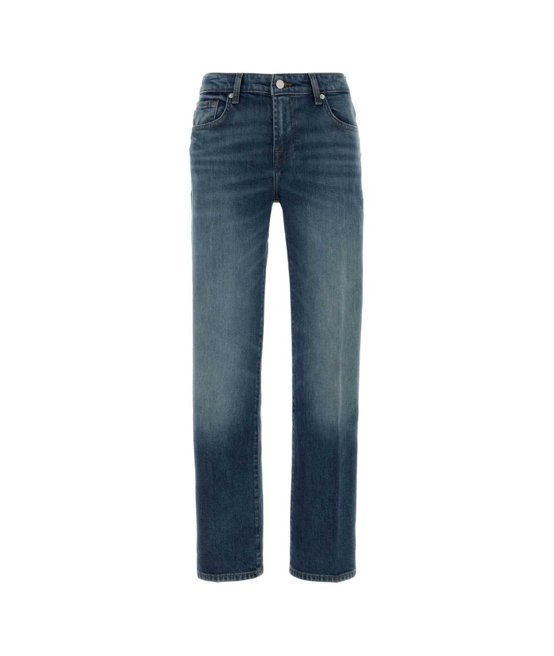 7 FOR ALL MANKIND Синие хлопковые прямые джинсы, фото 1