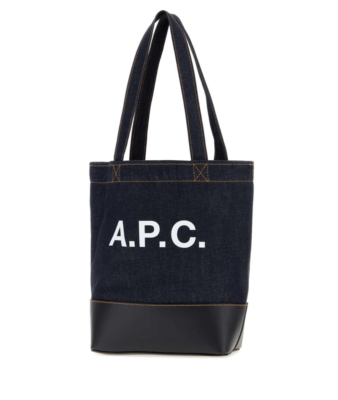 A.P.C. Синяя хлопковая сумка тоут, фото 2