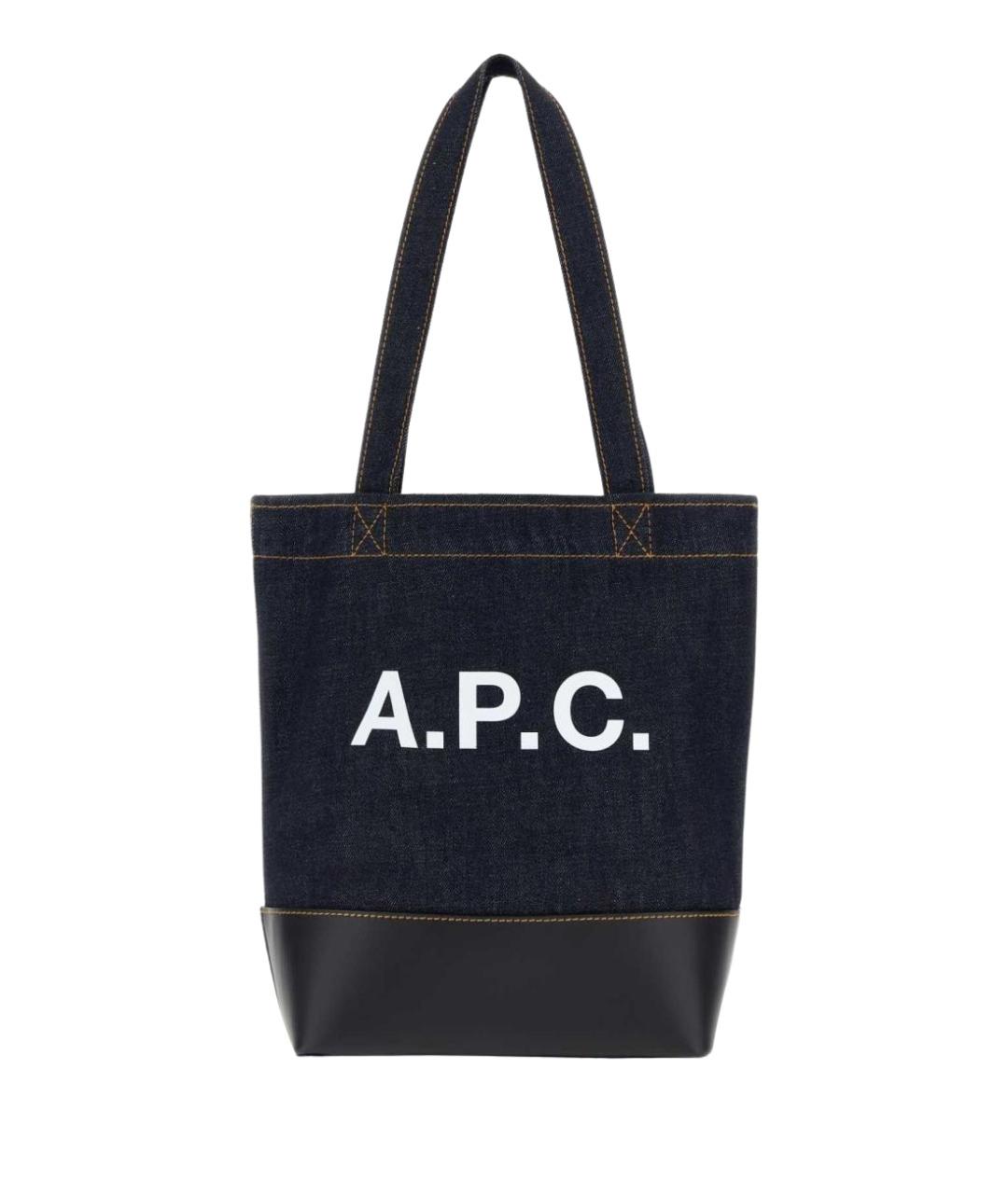 A.P.C. Синяя хлопковая сумка тоут, фото 1