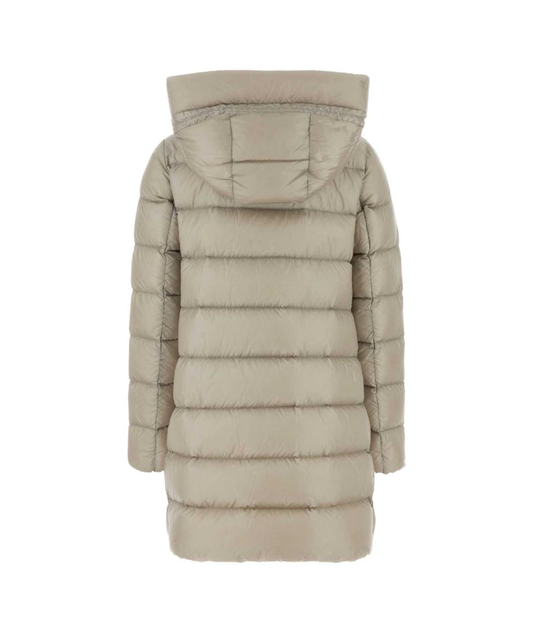 MONCLER Бежевый полиамидовый пуховик, фото 2