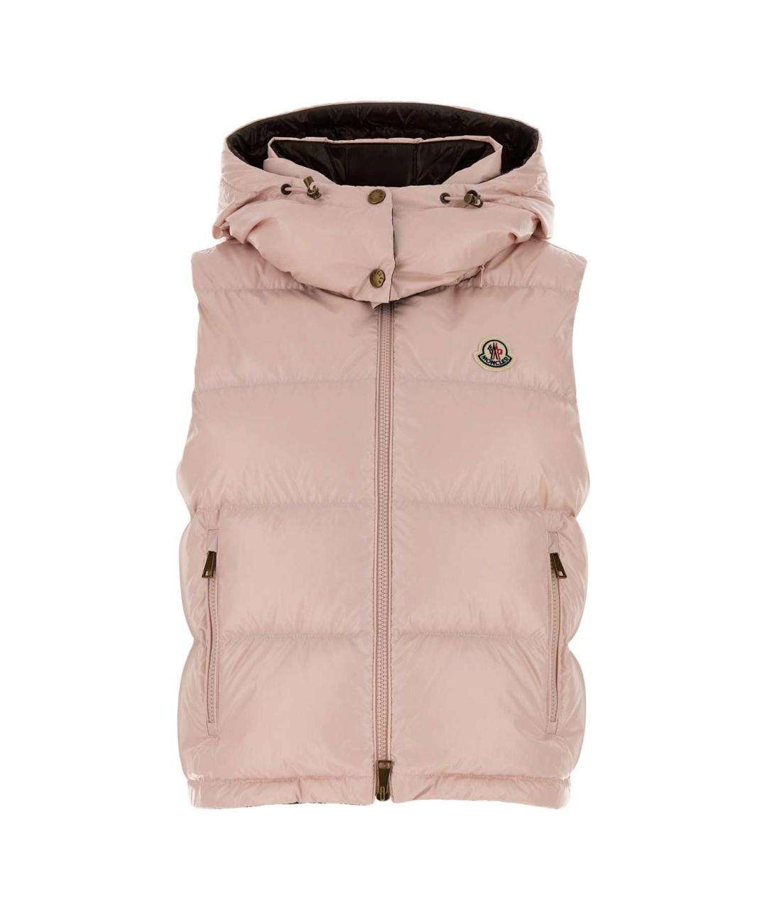 MONCLER Розовый нейлоновый жилет, фото 1