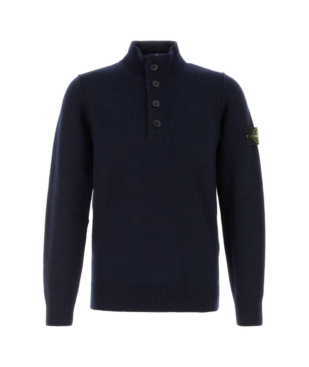 STONE ISLAND Темно-синий шерстяной джемпер / свитер, фото 1
