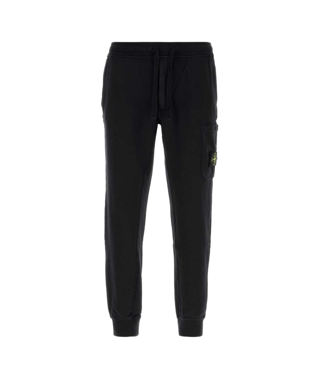 STONE ISLAND Черные хлопковые повседневные брюки, фото 1
