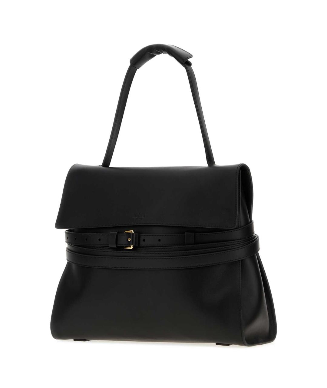 MOSCHINO Черная кожаная сумка с короткими ручками, фото 2
