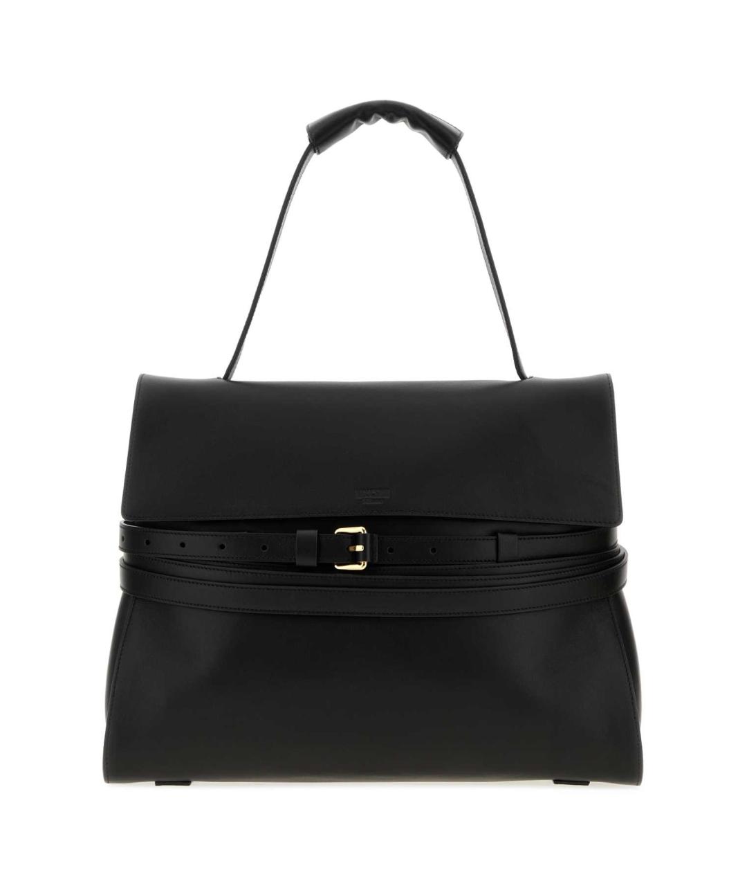 MOSCHINO Черная кожаная сумка с короткими ручками, фото 1