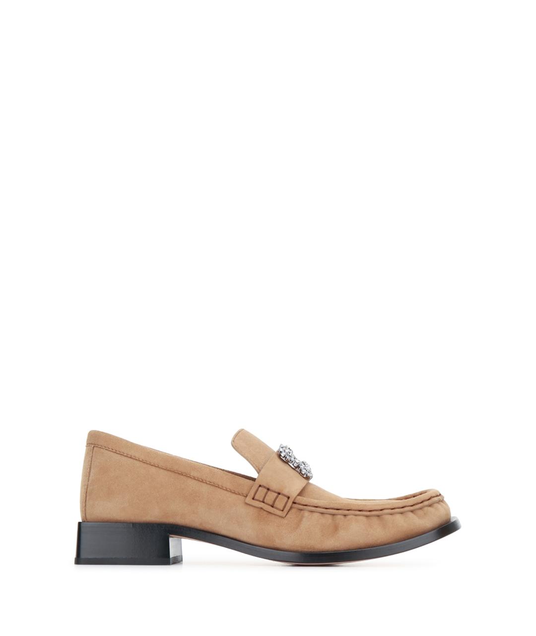 ROGER VIVIER Бежевые замшевые лоферы, фото 1