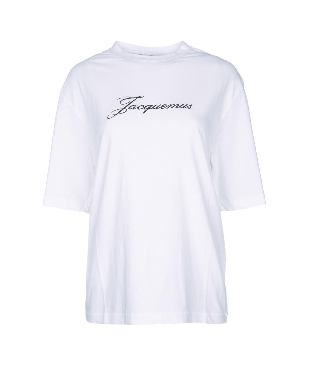 JACQUEMUS Белая хлопковая футболка, фото 1
