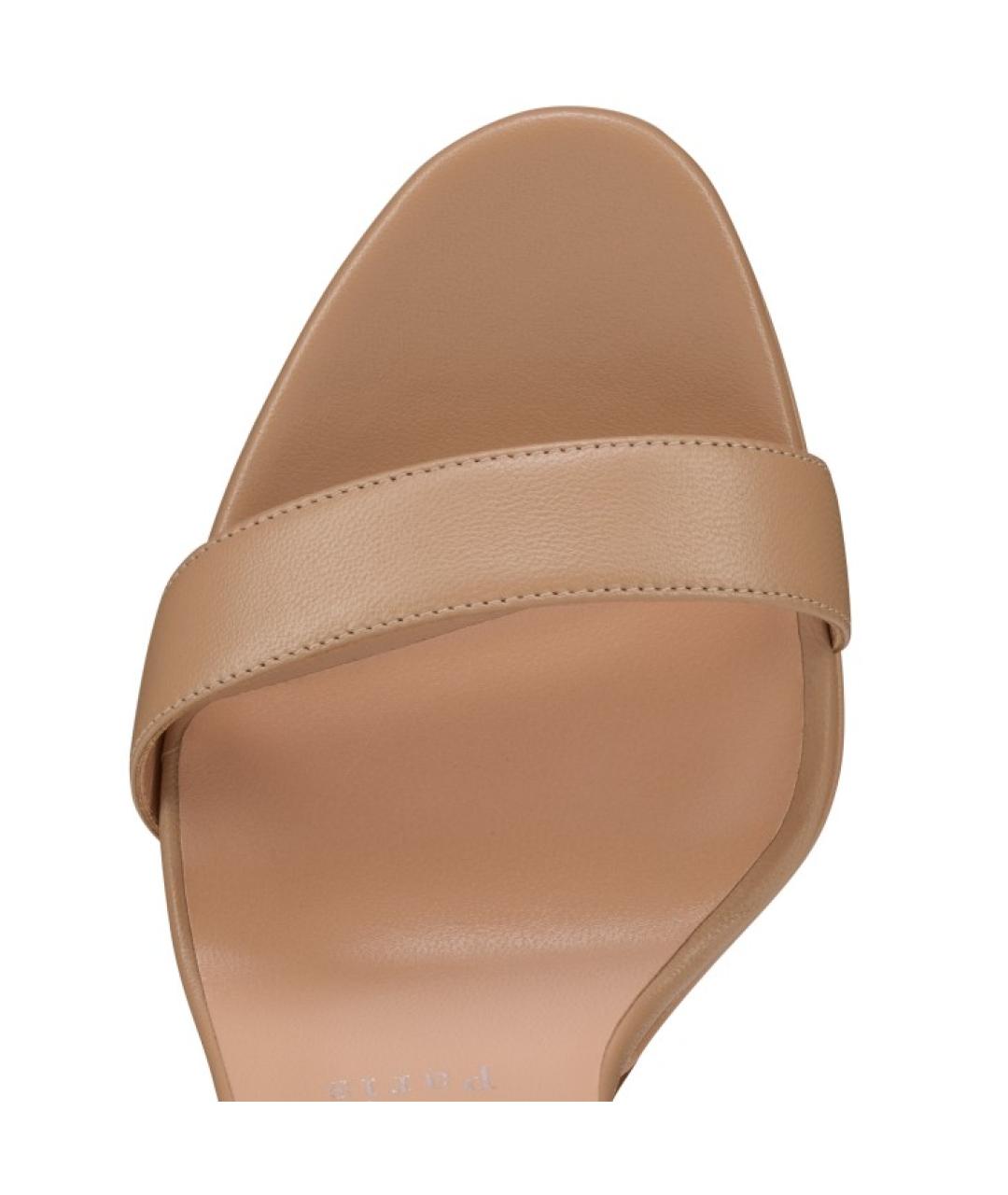 CHRISTIAN LOUBOUTIN Бежевые кожаные босоножки, фото 4