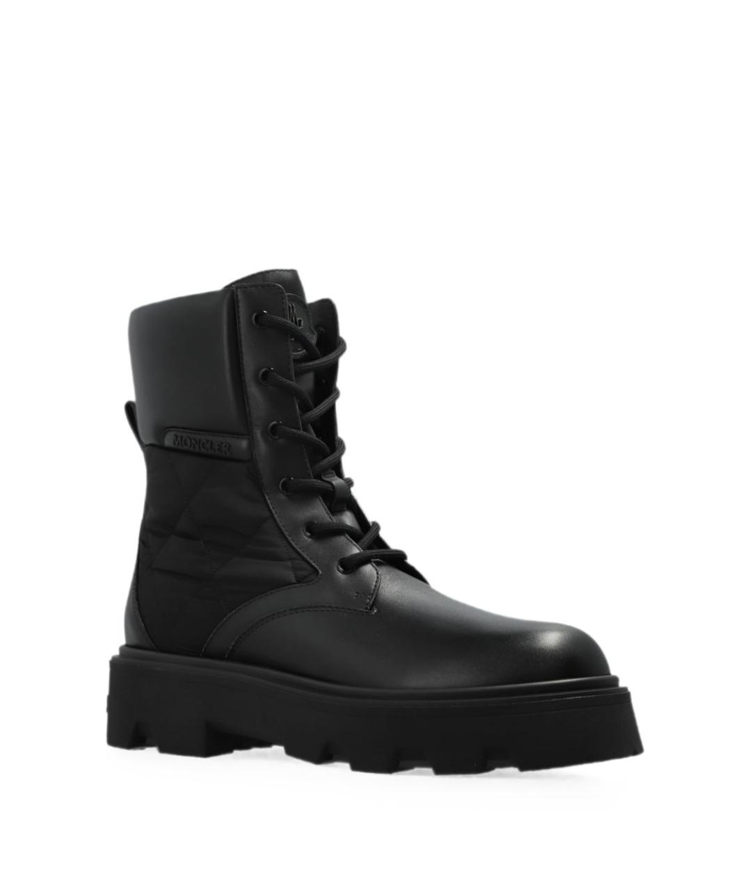 MONCLER Черные кожаные ботинки, фото 2