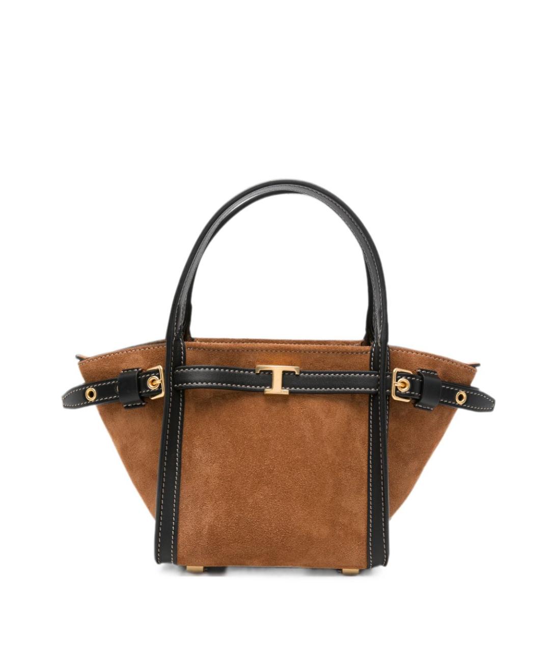 TOD'S Коричневая замшевая сумка тоут, фото 1