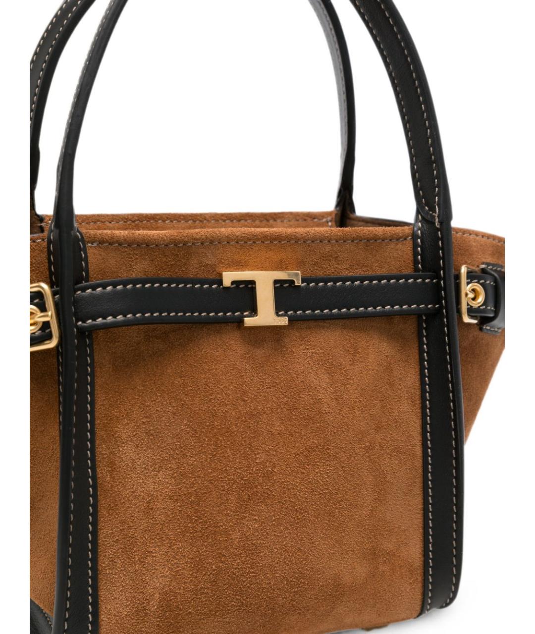 TOD'S Коричневая замшевая сумка тоут, фото 4