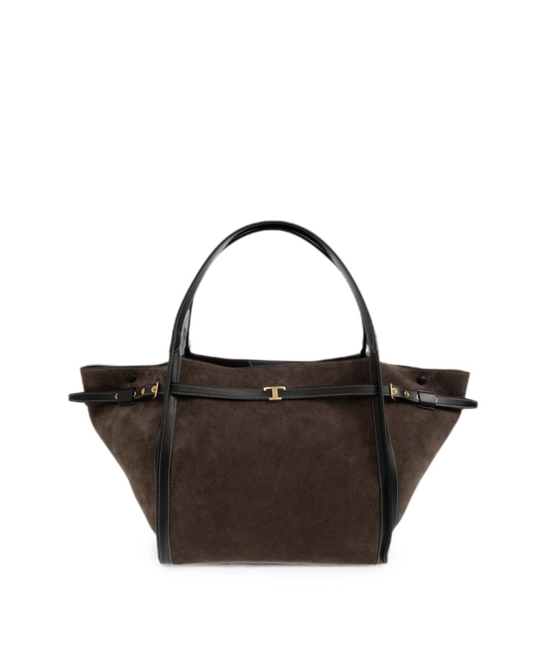 TOD'S Коричневая кожаная сумка тоут, фото 1