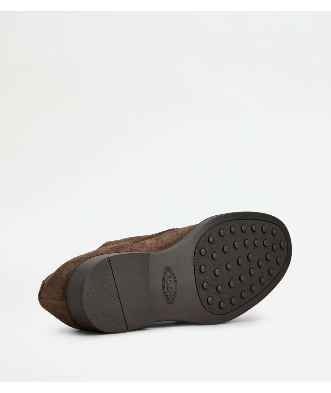 TOD'S Коричневые замшевые низкие ботинки, фото 4