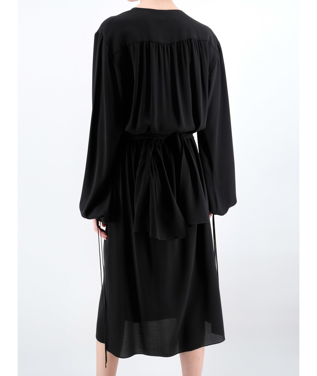 MICHAEL KORS COLLECTION Черное шелковое повседневное платье, фото 3