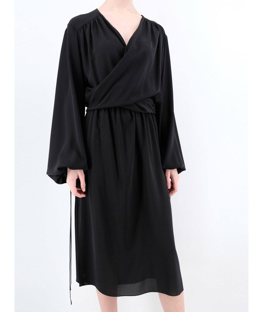 MICHAEL KORS COLLECTION Черное шелковое повседневное платье, фото 2