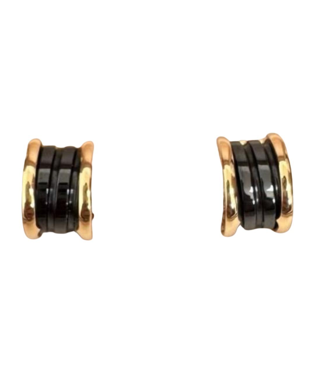 BVLGARI Черные серьги из розового золота, фото 1