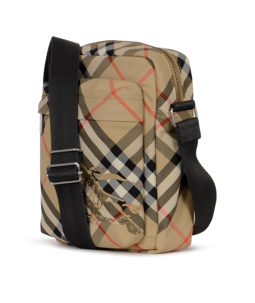 BURBERRY Бежевая синтетическая сумка на плечо, фото 3