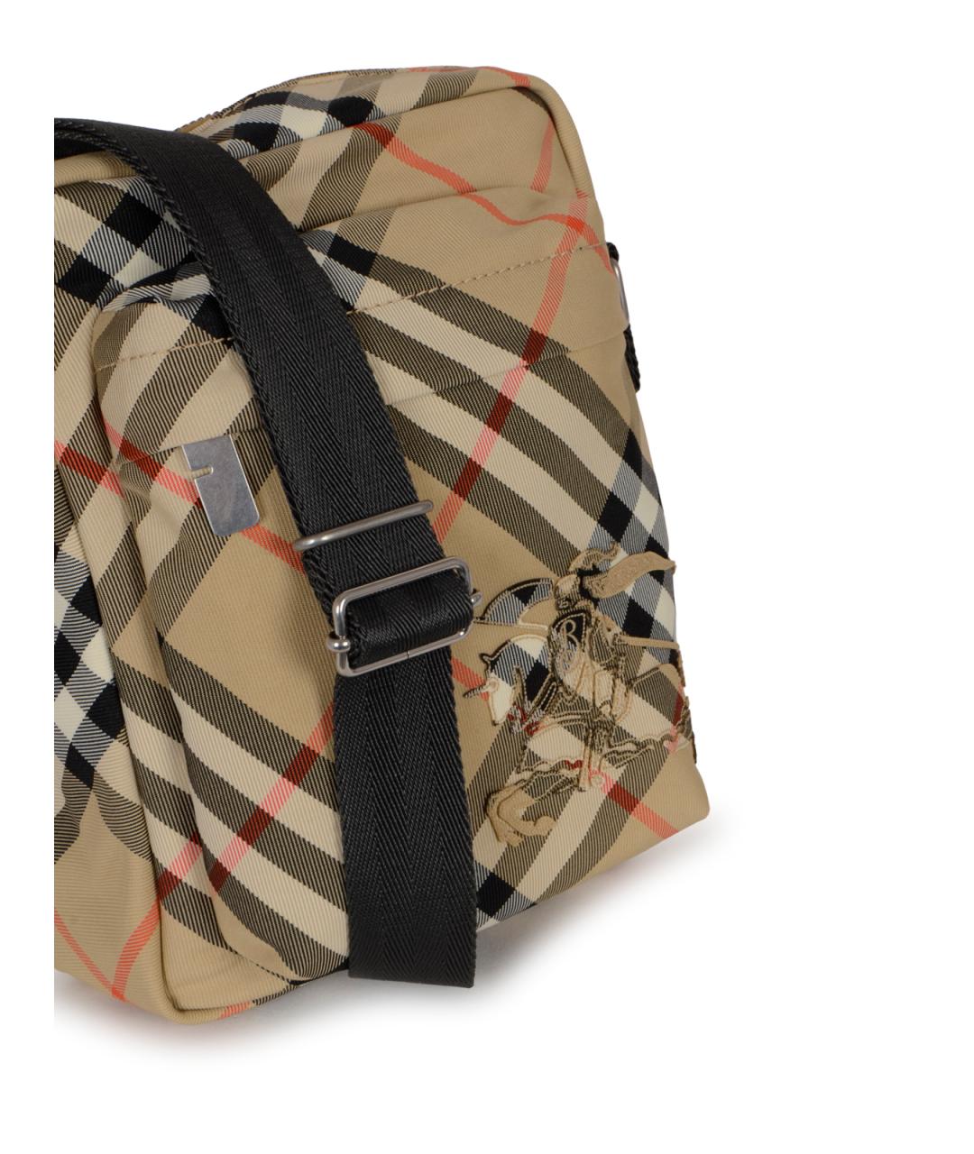 BURBERRY Бежевая синтетическая сумка на плечо, фото 4