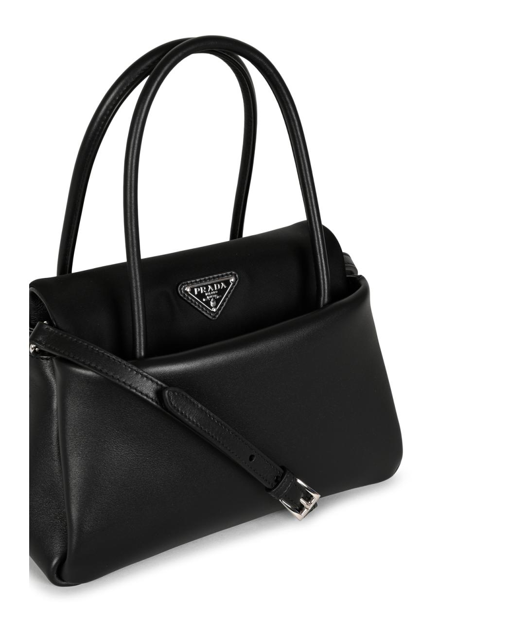 PRADA Черная кожаная сумка тоут, фото 4