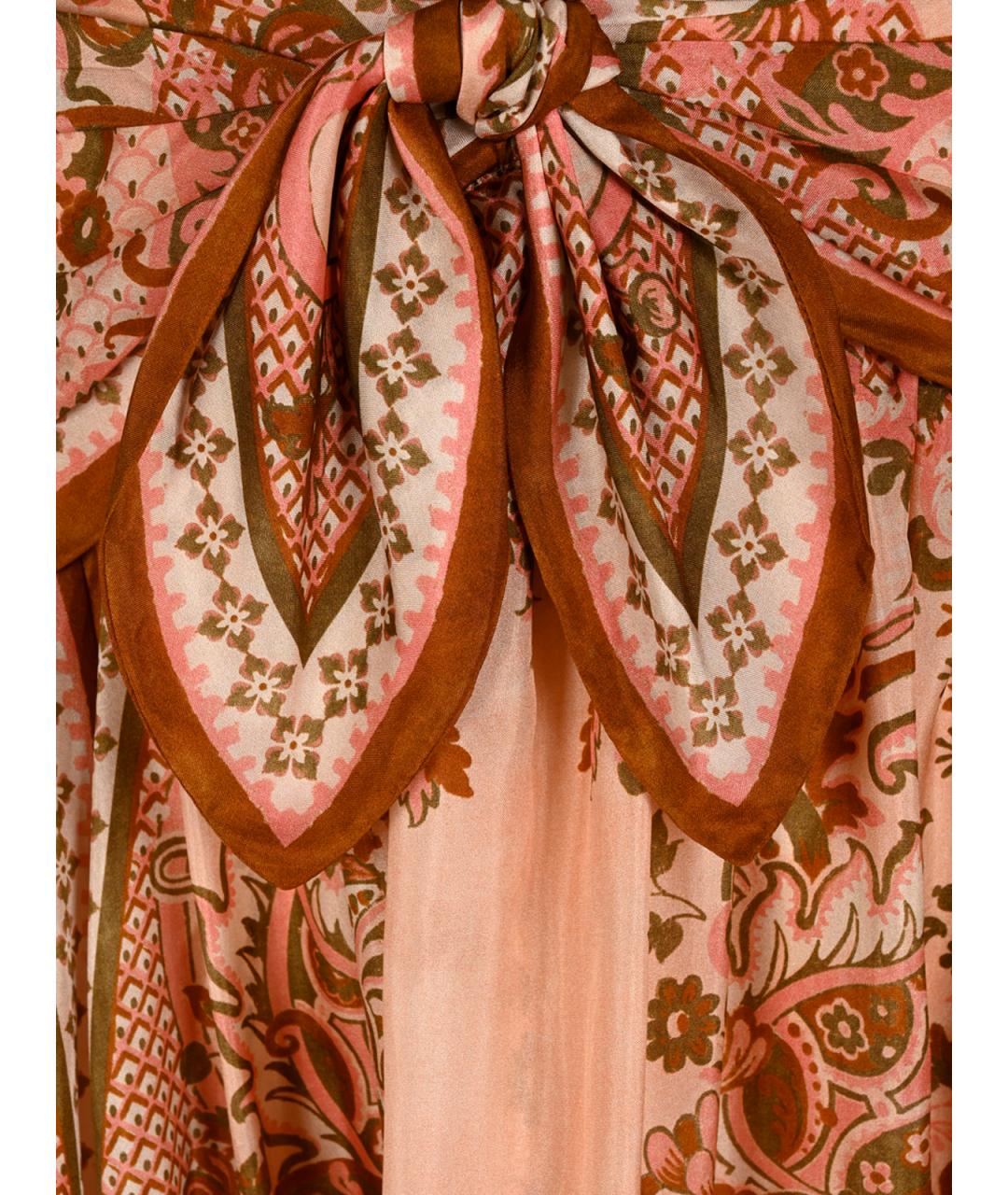 ZIMMERMANN Розовое шелковое платье, фото 5