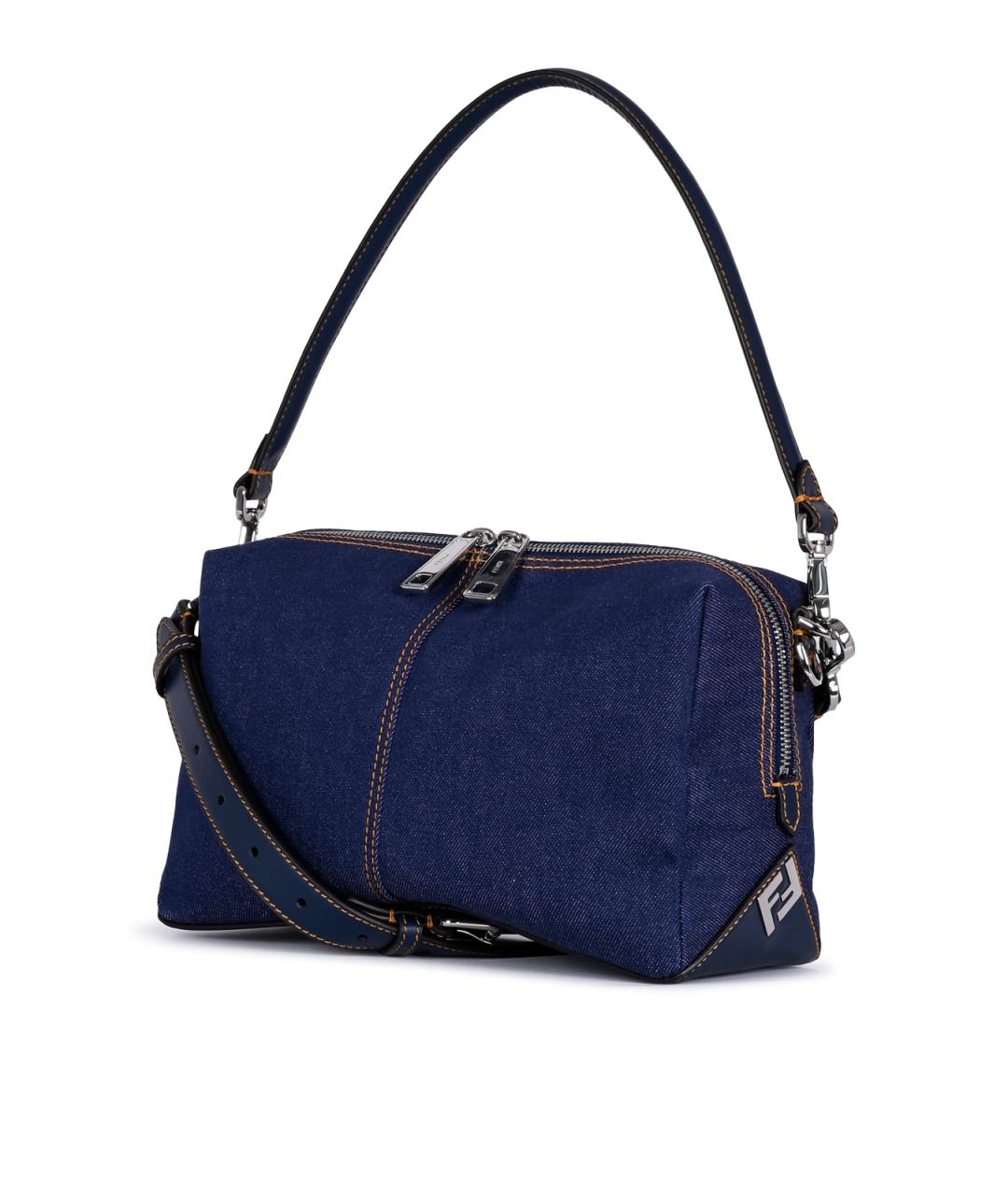 FENDI Синяя деним сумка на плечо, фото 4