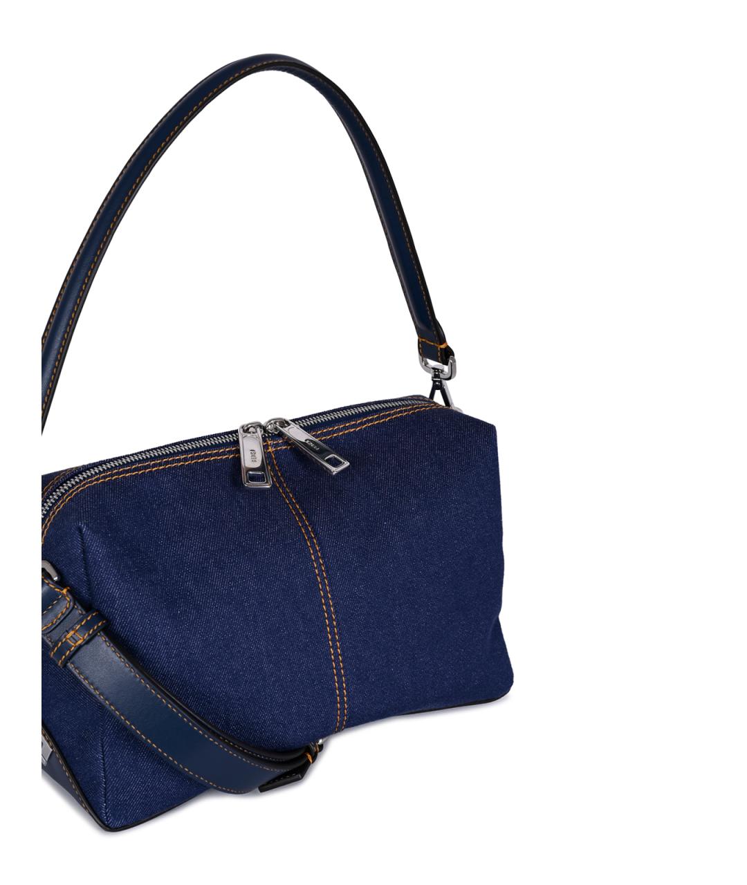 FENDI Синяя деним сумка на плечо, фото 8