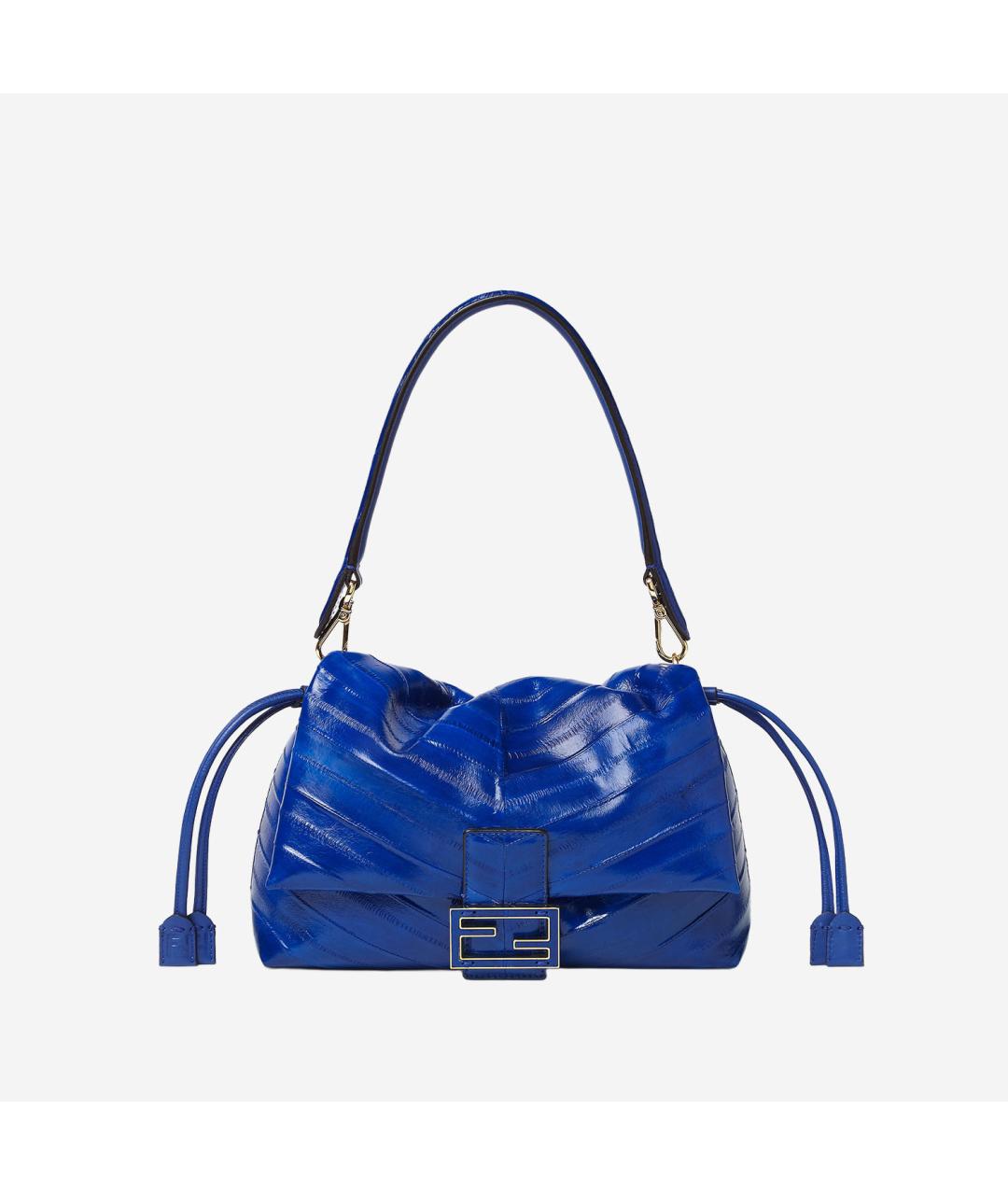 FENDI Синяя сумка через плечо из экзотической кожи, фото 5