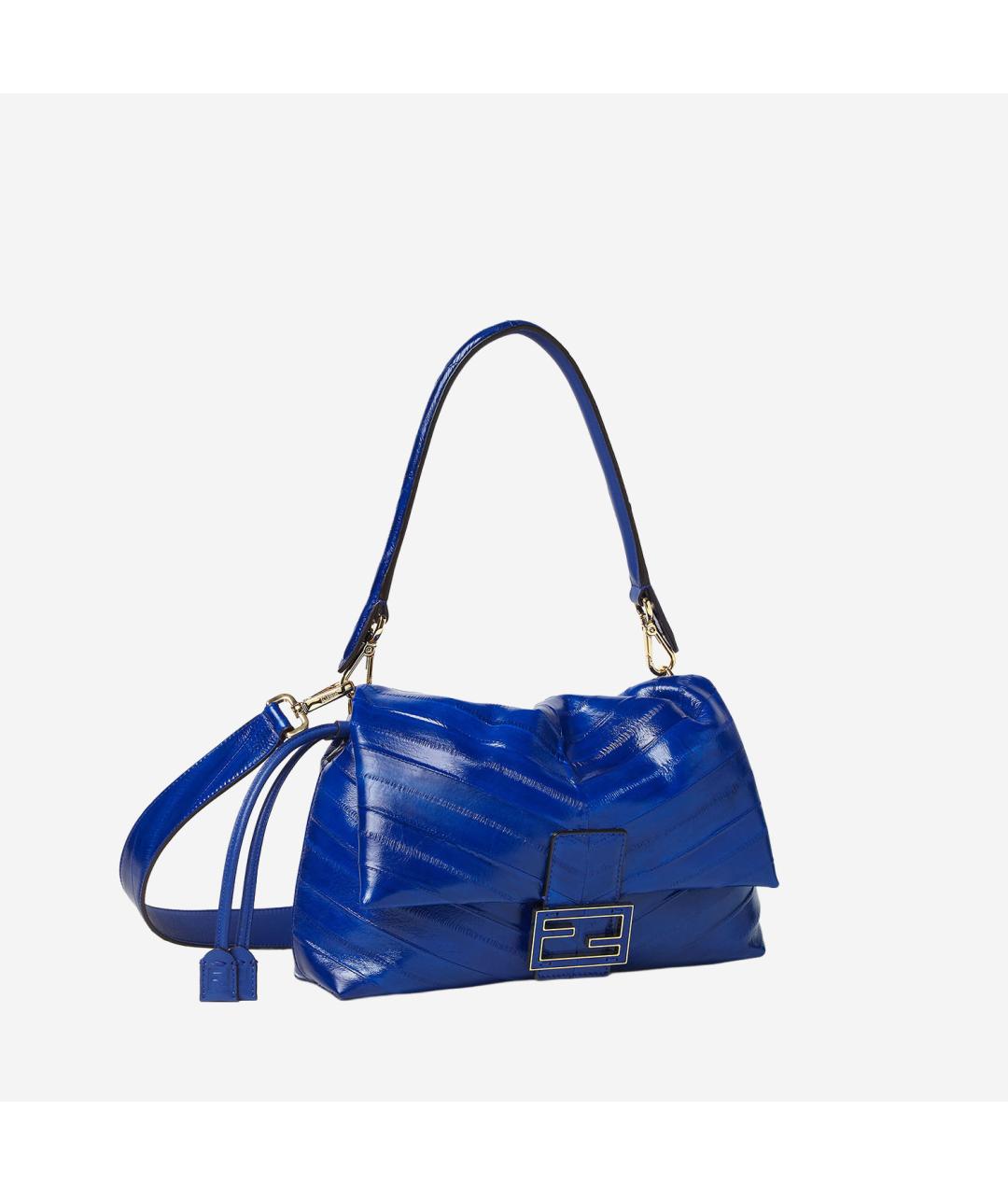 FENDI Синяя сумка через плечо из экзотической кожи, фото 2