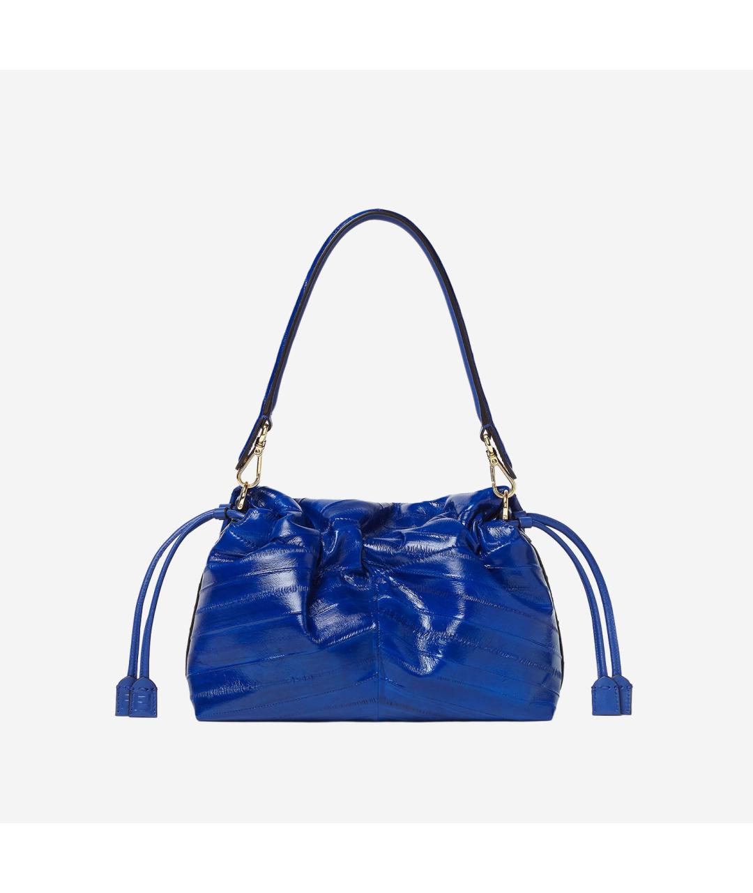 FENDI Синяя сумка через плечо из экзотической кожи, фото 3
