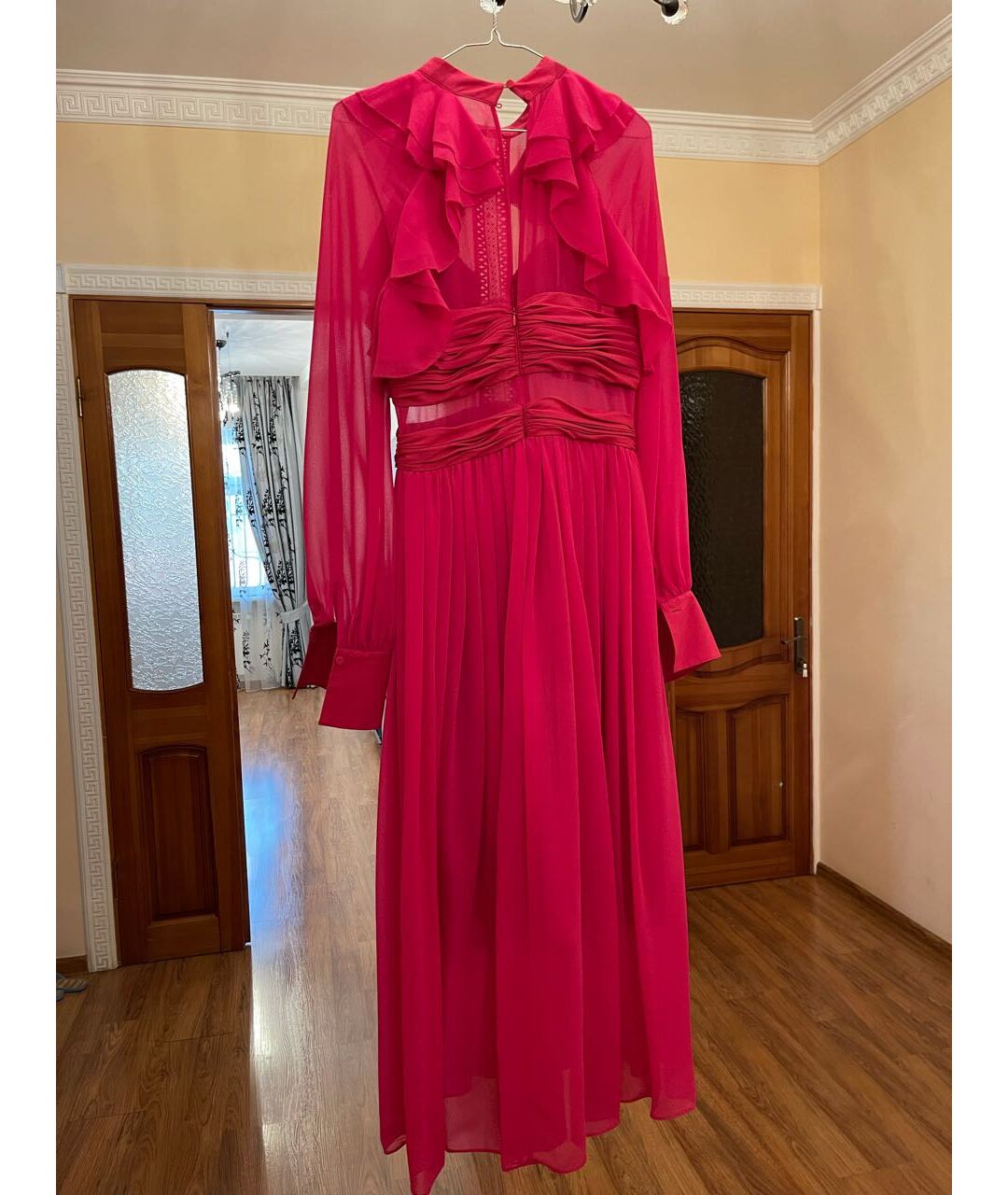 SELF-PORTRAIT Фуксия шифоновое коктейльное платье, фото 2