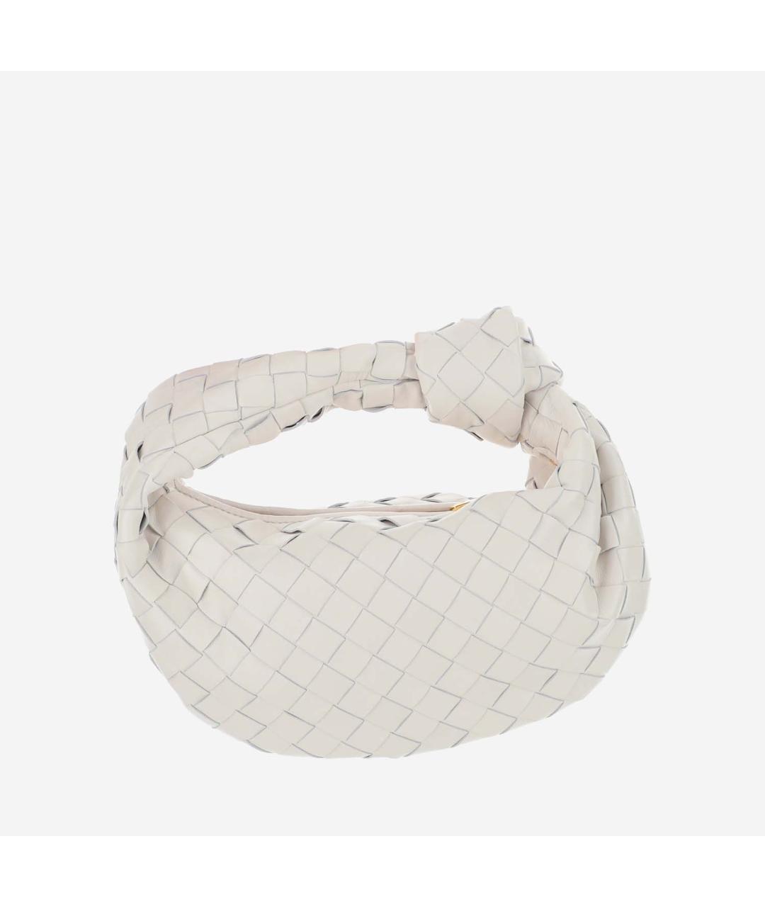 BOTTEGA VENETA Белая кожаная сумка с короткими ручками, фото 5