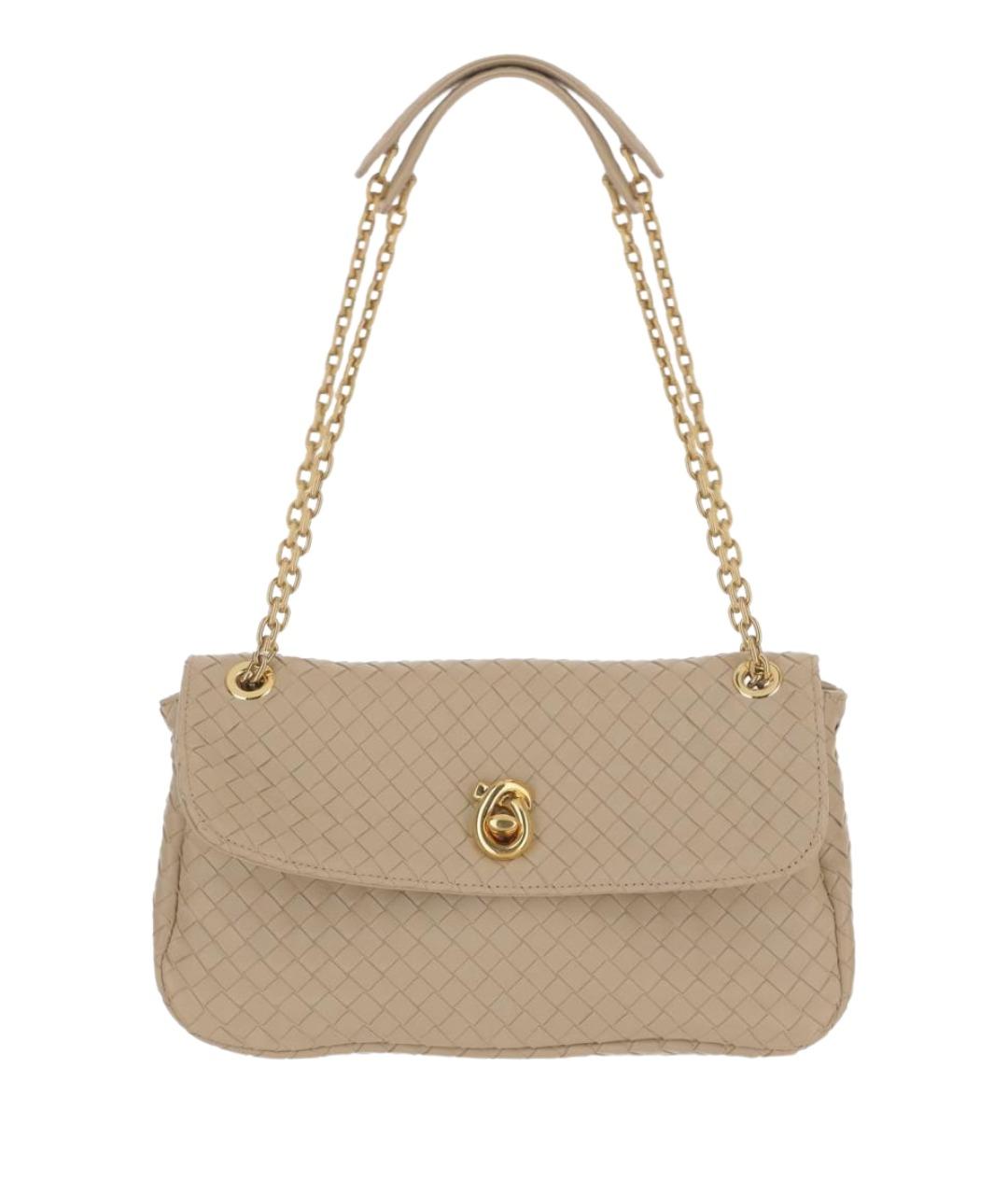 BOTTEGA VENETA Бежевая кожаная сумка через плечо, фото 1