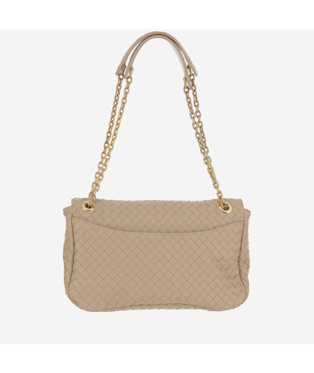 BOTTEGA VENETA Бежевая кожаная сумка через плечо, фото 3