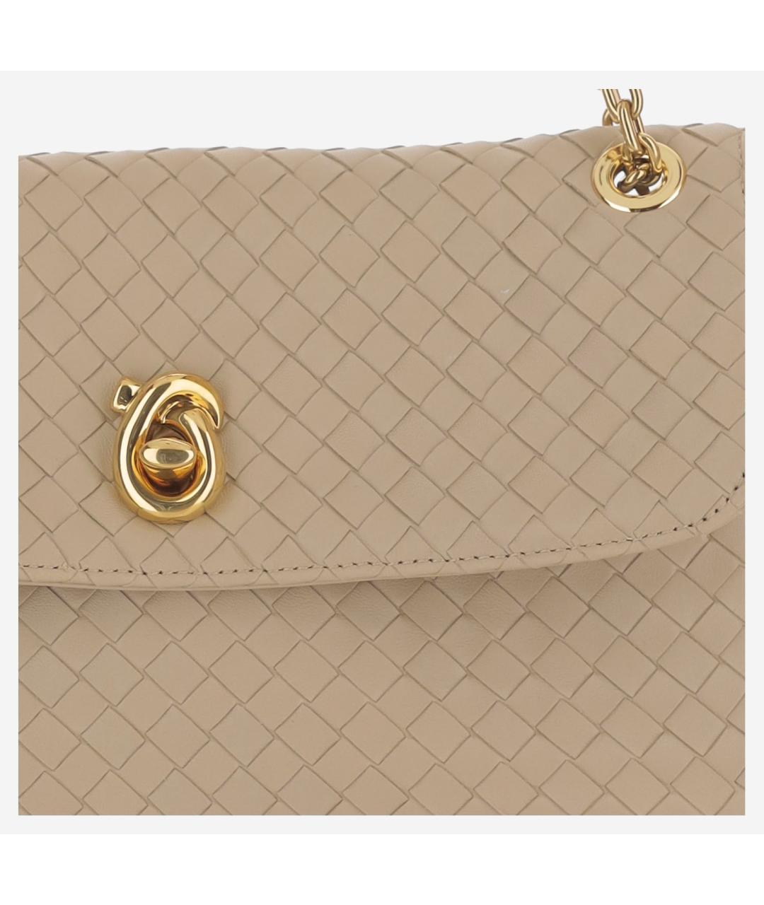 BOTTEGA VENETA Бежевая кожаная сумка через плечо, фото 4