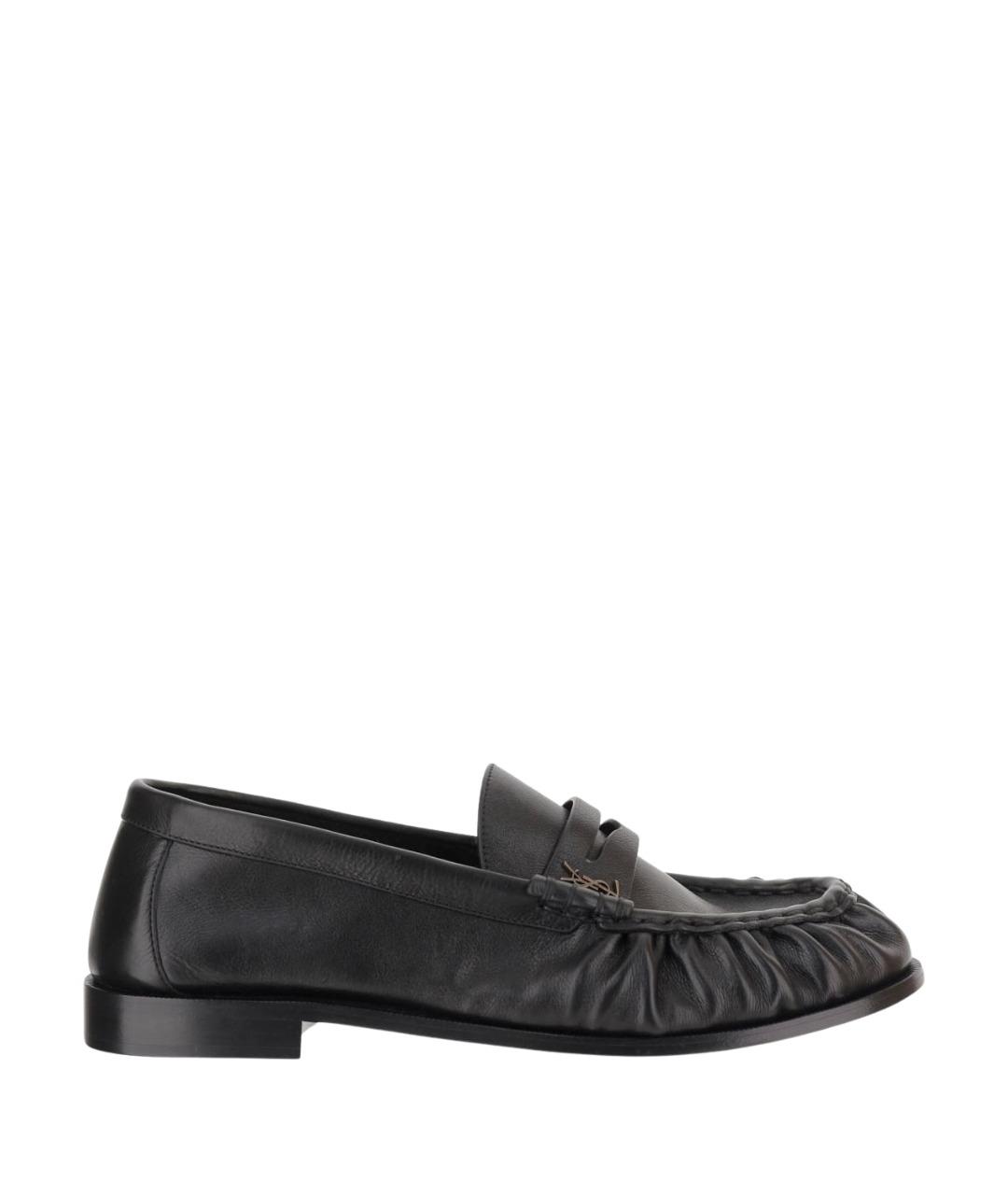 SAINT LAURENT Черные кожаные лоферы, фото 1
