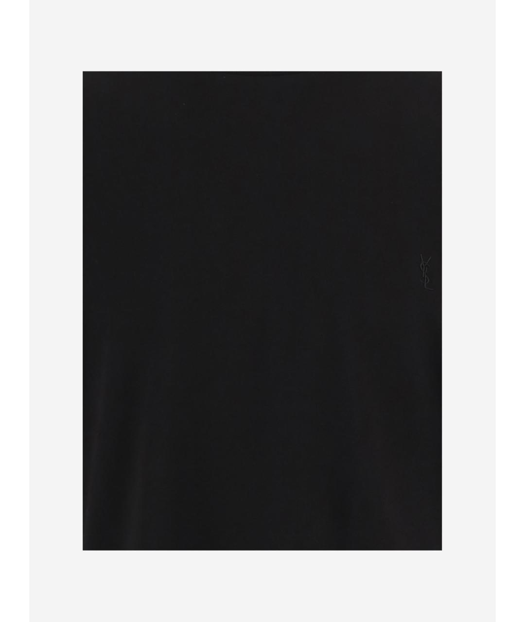 SAINT LAURENT Черная хлопковая футболка, фото 3