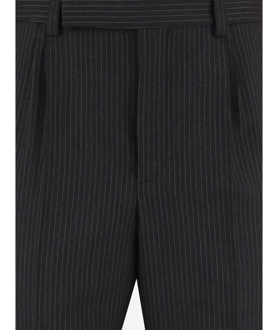 SAINT LAURENT Серые шерстяные классические брюки, фото 3