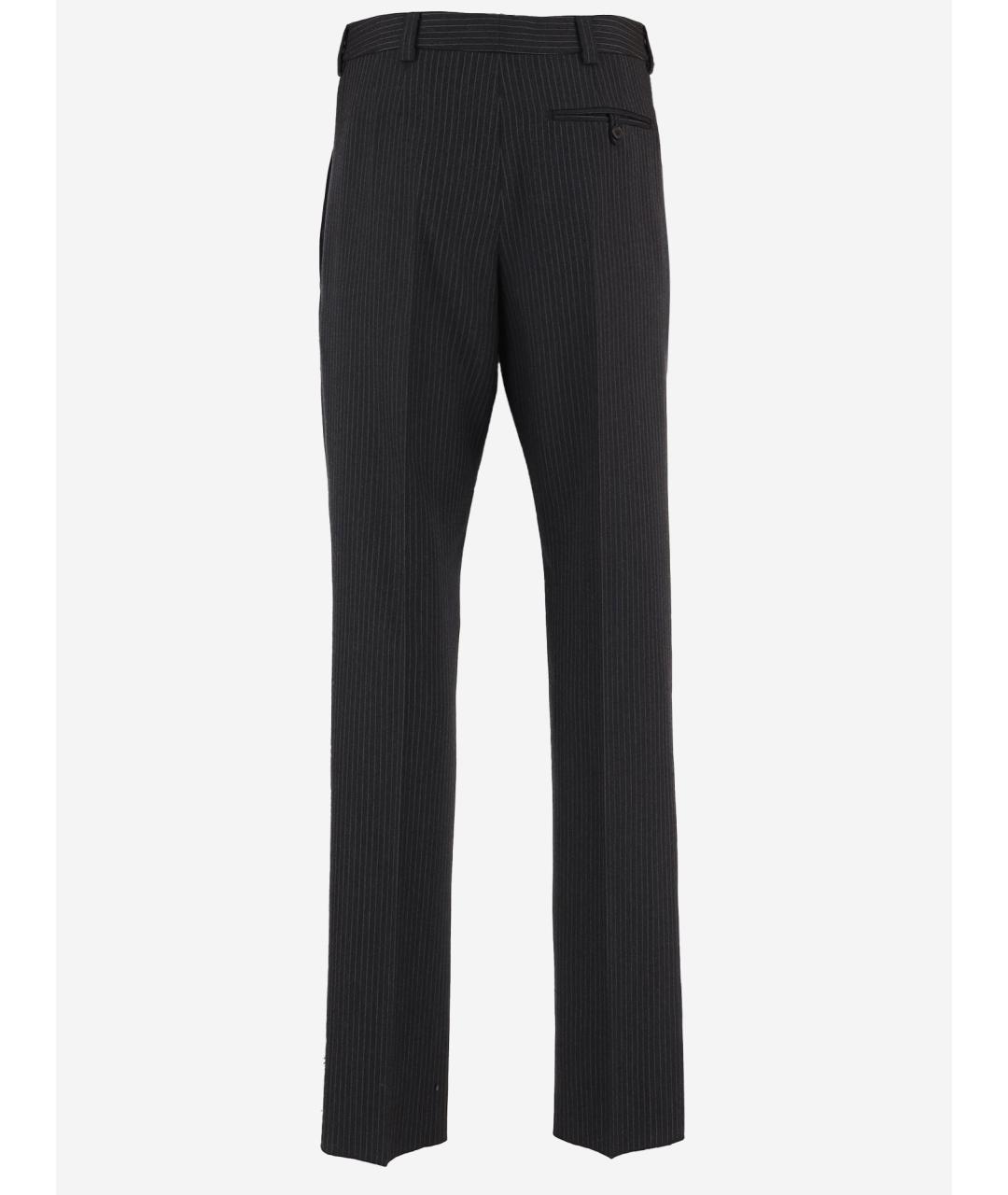 SAINT LAURENT Серые шерстяные классические брюки, фото 2