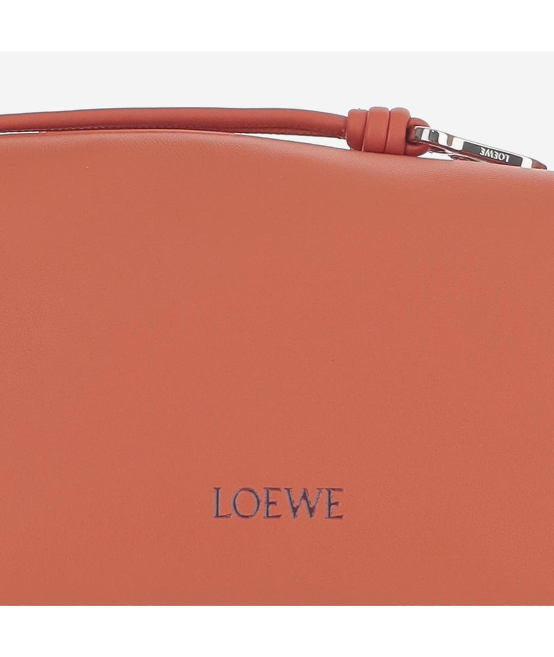 LOEWE Оранжевая кожаная сумка с короткими ручками, фото 5